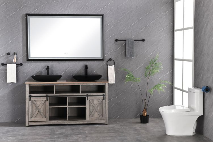 (ONLY FOR PICKUP) 72in. W x 36in. H Oversized Rectangular Black Framed LED Mirror Anti-Fog Dimmable Wall Mount Bathroom Vanity Mirror Wall Mirror Kit (ONLY FOR PICKUP) 72in. W x 36in. H Oversized Rectangular Black Framed LED Mirror Anti-Fog Dimmable Wall Mount Bathroom Vanity Mirror Wall Mirror Kit