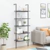 5-Tier Leaning Shelf Black 25.2"x13.8"x72.8"