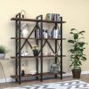 Cunda 5 Tier Bookcase, Metal Frame Wood Base Bookshelf, Walnut