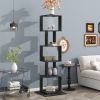 5 tier Rotating Bookshelf, Floor Rack Simple Bookcase with Acrylic plate Student Multi-Function Creative Bookshelf for Living Room with anti-toppling