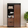 71-inch High wardrobe and cabinet, Clothes Locker, classic sliding barn door armoscope, locker, organizer for bedroom, cloakroom, living room