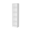 Zachary White 5-Shelf Slim Bookcase