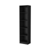 Zachary Black 5-Shelf Slim Bookcase