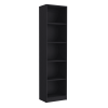 Zachary Black 5-Shelf Slim Bookcase