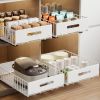 2 Pack Pull Out Cabinet Organizer, Slide Out Cabinet Drawers Peel and Stick Pull Out Drawers Heavy Duty Pull Out Shelf for Kitchen, Cupboard, Pantry,
