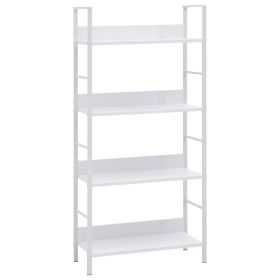 4-Layer Book Shelf White 23.6"x10.9"x49" Engineered Wood