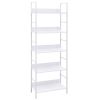 5-Layer Book Shelf White 23.6"x10.9"x62.4" Engineered Wood