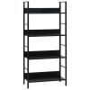 4-Layer Book Shelf Black 23.6"x10.9"x49" Engineered Wood