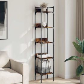 Bookshelf 5-Tier Smoked Oak 13.8"x11.8"x68.5" Engineered Wood