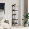 Bookshelf 5-Tier Smoked Oak 13.8"x11.8"x68.5" Engineered Wood