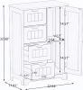 White freestanding floor storage cabinet with adjustable shelves, 4 drawers and 1 door