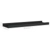Picture Frame Ledge Shelves 2 pcs Black 15.7"x3.5"x1.2" MDF