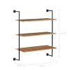 Wall Shelf 37"x13.7"x44.4" Solid Acacia Wood
