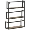 Wall Shelf 23.6"x7.9"x33.5" Solid Reclaimed Wood