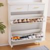 Entryway Bedroom Armoire,Shoe Cabinet,Wardrobe Armoire Closet, Drawers and Shelves, Handles, Hanging Rod, white