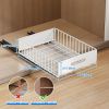 2 Pack Pull Out Cabinet Organizer, Slide Out Cabinet Drawers Peel and Stick Pull Out Drawers Heavy Duty Pull Out Shelf for Kitchen, Cupboard, Pantry,