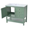 36'' Bathroom Vanity with Undermount Sink, Free Standing Vanity Set with 2 Drawers& Soft Closing Doors, Bathroom Storage Cabinet with Solid Wood Feet,