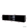 FCH Modern Minimalist Floating TV Stand for 65-inch TVs; High Glossy Wall-Mounted Entertainment Center with 2 Large Drawers & Display Shelves; Black