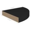 Floating Corner Shelves 2 pcs Black 9.8"x9.8"x1.5" MDF