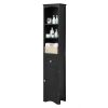 Tall Bathroom Cabinet, Freestanding Storage Cabinet with Drawer, MDF Board, Adjustable Shelf, Black
