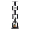 6 tier Rotating Bookshelf, Floor Rack Simple Bookcase with Acrylic plate Student Multi-Function Creative Bookshelf for Living Room with anti-toppling