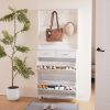 Entryway Bedroom Armoire,Shoe Cabinet,Wardrobe Armoire Closet, Drawers and Shelves, Handles, Hanging Rod, white
