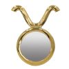 12.5" x 16" Modern Gold Round Mirror with Aluminum Frame, Wall Decor for Entryway Living Room Hallway