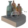 Floating Corner Shelves 4 pcs High Gloss Gray 9.8"x9.8"x1.5" MDF