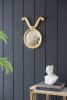 12.5" x 16" Modern Gold Round Mirror with Aluminum Frame, Wall Decor for Entryway Living Room Hallway