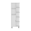 Crovie Linen 63-inch High Bathroom Cabinet Linen Storage Cabinet with Seven Open Shelves