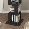 6 tier Rotating Bookshelf, Floor Rack Simple Bookcase with Acrylic plate Student Multi-Function Creative Bookshelf for Living Room with anti-toppling