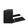 FCH Modern Minimalist Floating TV Stand for 65-inch TVs; High Glossy Wall-Mounted Entertainment Center with 2 Large Drawers & Display Shelves; Black
