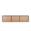 FCH Modern Minimalist Floating TV Stand for 65-inch TVs; High Glossy Wall-Mounted Entertainment Center with 2 Large Drawers & Display Shelves; Black