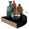 Floating Corner Shelves 2 pcs High Gloss Black 9.8"x9.8"x1.5" MDF