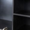 FCH Modern Minimalist Floating TV Stand for 65-inch TVs; High Glossy Wall-Mounted Entertainment Center with 2 Large Drawers & Display Shelves; Black