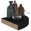 Floating Corner Shelves 2 pcs Black 9.8"x9.8"x1.5" MDF