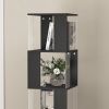 6 tier Rotating Bookshelf, Floor Rack Simple Bookcase with Acrylic plate Student Multi-Function Creative Bookshelf for Living Room with anti-toppling