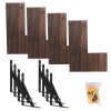 4Packs Corner Floating Shelf Wall Mount Display Storage Shelf Organizer Wood Metal Bedroom Living Room D√©cor