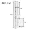 Tall Bathroom Cabinet, Freestanding Storage Cabinet with Drawer, MDF Board, Adjustable Shelf, Black