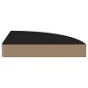 Floating Corner Shelves 2 pcs Black 9.8"x9.8"x1.5" MDF