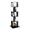 5 tier Rotating Bookshelf, Floor Rack Simple Bookcase with Acrylic plate Student Multi-Function Creative Bookshelf for Living Room with anti-toppling