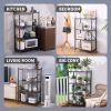 Joybos¬Æ 4 Tier Black Heavy Duty Foldable Metal Organizer Shelves with Wheels