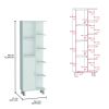 Crovie Linen 63-inch High Bathroom Cabinet Linen Storage Cabinet with Seven Open Shelves