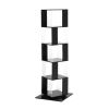 5 tier Rotating Bookshelf, Floor Rack Simple Bookcase with Acrylic plate Student Multi-Function Creative Bookshelf for Living Room with anti-toppling