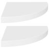 Floating Corner Shelves 2 pcs White 13.8"x13.8"x1.5" MDF