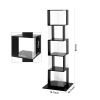 5 tier Rotating Bookshelf, Floor Rack Simple Bookcase with Acrylic plate Student Multi-Function Creative Bookshelf for Living Room with anti-toppling