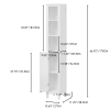 66.92" Tall Bathroom Storage Cabinet with Adjustable Shelves,1 Doors Freestanding Cabinet with Anti-Tip, Open compartments, for Home, Small Spaces, Ba