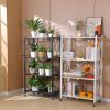 Joybos¬Æ 5 Tier White Heavy Duty Foldable Metal Organizer Shelves with Wheels