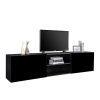 FCH Modern Minimalist Floating TV Stand for 65-inch TVs; High Glossy Wall-Mounted Entertainment Center with 2 Large Drawers & Display Shelves; Black