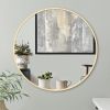 Gold 32 IN Metal Round mirror